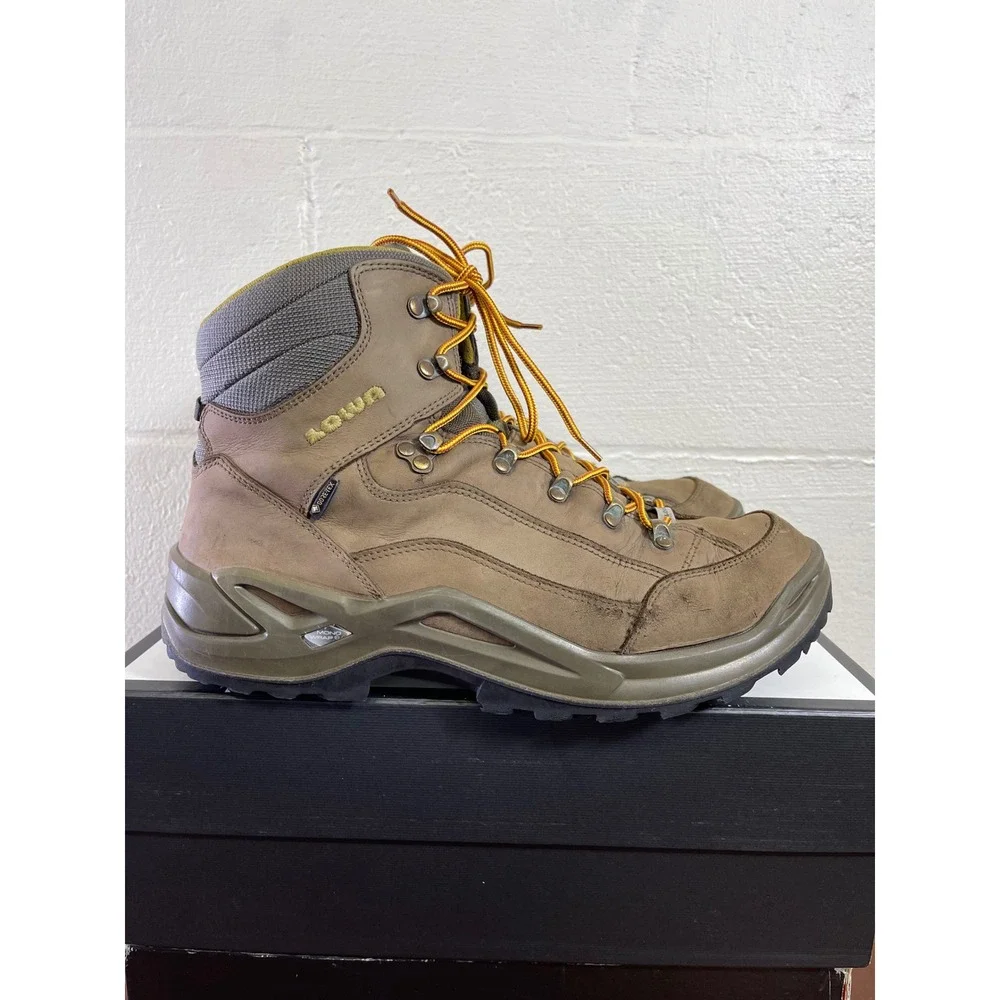 Lowa Renegade GTX Mid Gore Tex Brown Nubuck Hiking Boots Lace up Men's 11.5 US